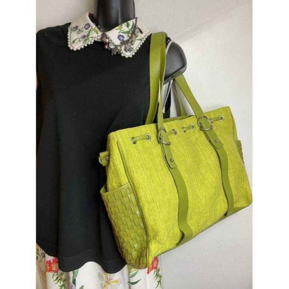 kenneth cole bag green fabric tote - Picture 7 of 10
